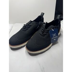 George Men's Trent Rugged Casual Shoes blk knit upper/memory foam insoles sz7.5